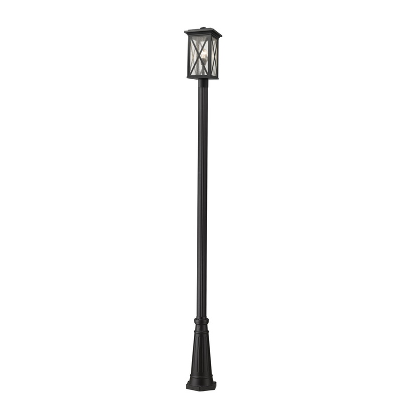 Z-Lite 583PHBR-519P-BK Brookside One Light Outdoor Post Mount, Black