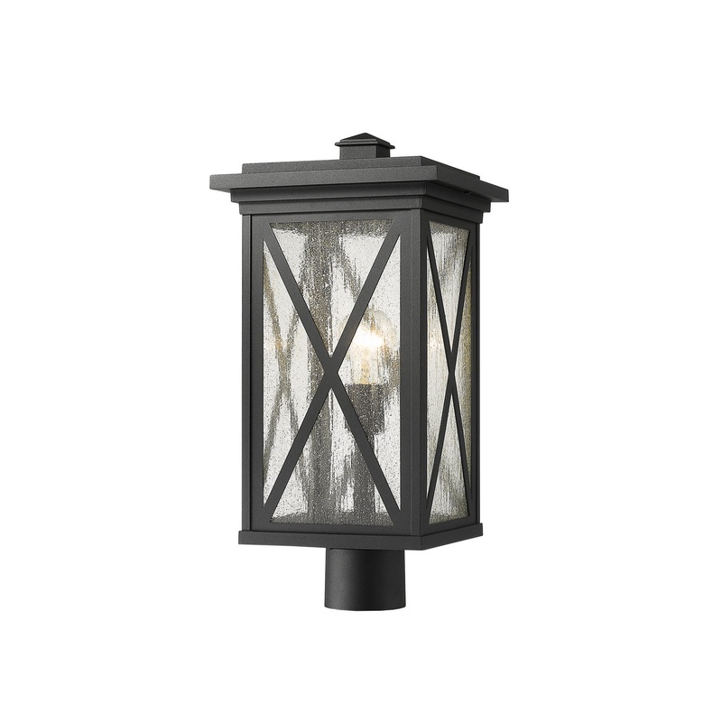 Z-Lite 583PHBR-BK Brookside One Light Outdoor Post Mount, Black