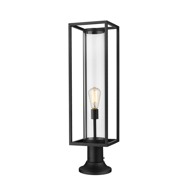 Z-Lite 584PHBR-553PM-BK Dunbroch One Light Outdoor Pier Mount, Black