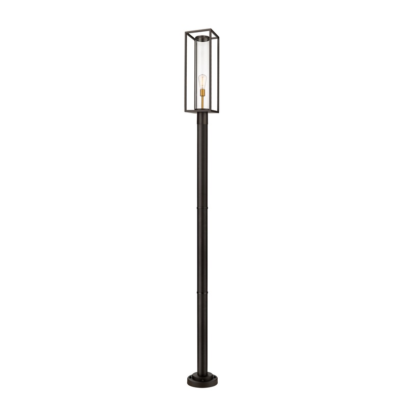 Z-Lite 584PHBR-567P-DBZ Dunbroch One Light Outdoor Post Mount, Deep Bronze / Outdoor Brass