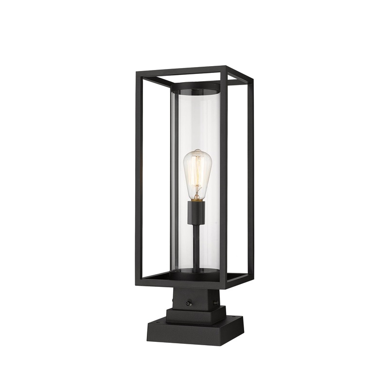 Z-Lite 584PHMS-SQPM-BK Dunbroch One Light Outdoor Pier Mount, Black