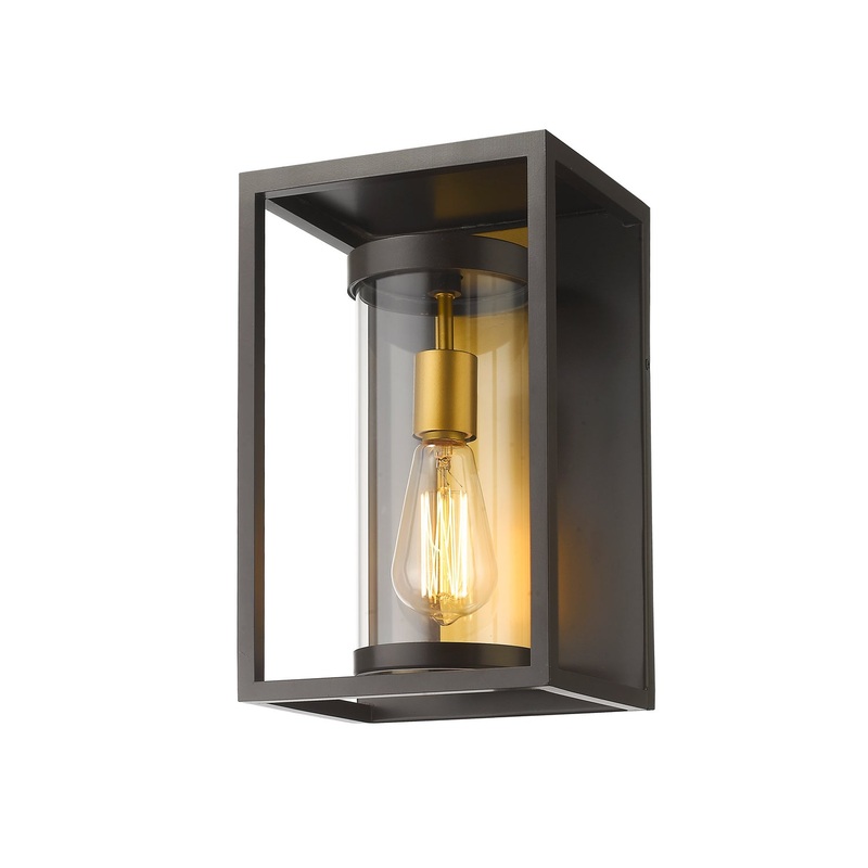 Z-Lite 584S-DBZ-OBS Dunbroch One Light Outdoor Wall Sconce, Deep Bronze / Outdoor Brass