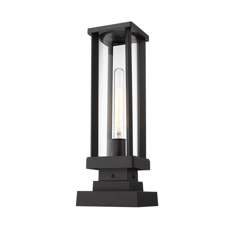 Z-Lite 586PHMS-SQPM-BK Glenwood One Light Outdoor Pier Mount, Black