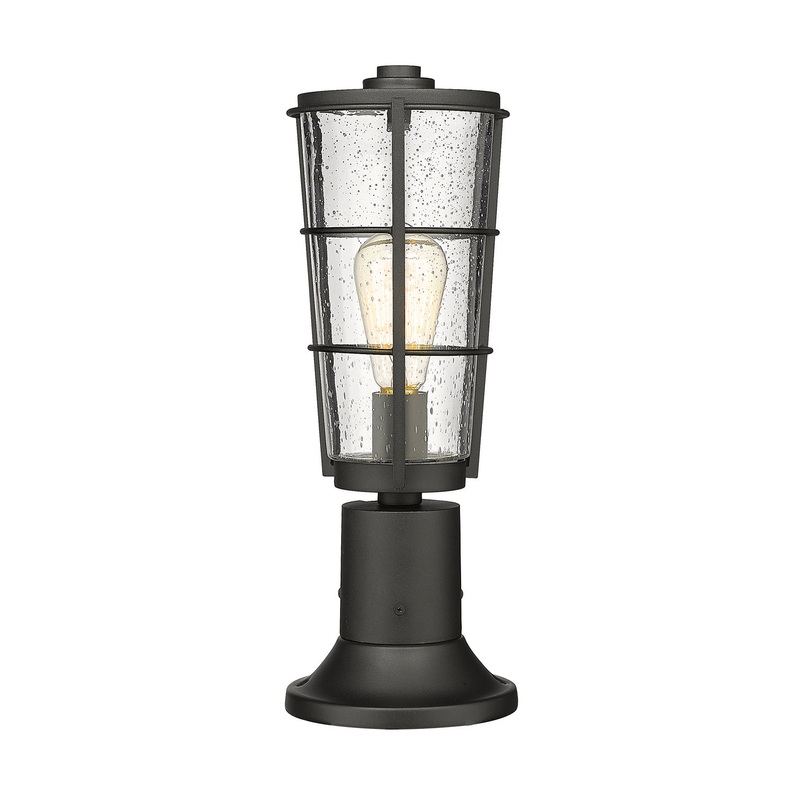 Z-Lite 591PHM-553PM-BK Helix One Light Outdoor Pier Mount, Black