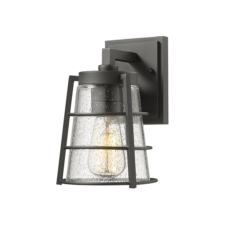 Z-Lite 591S-BK Helix One Light Outdoor Wall Sconce, Black