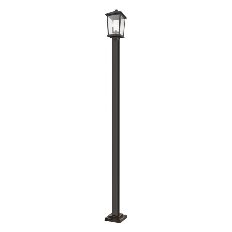 Z-Lite 568PHBS-536P-ORB Beacon Two Light Outdoor Post Mount, Oil Rubbed Bronze