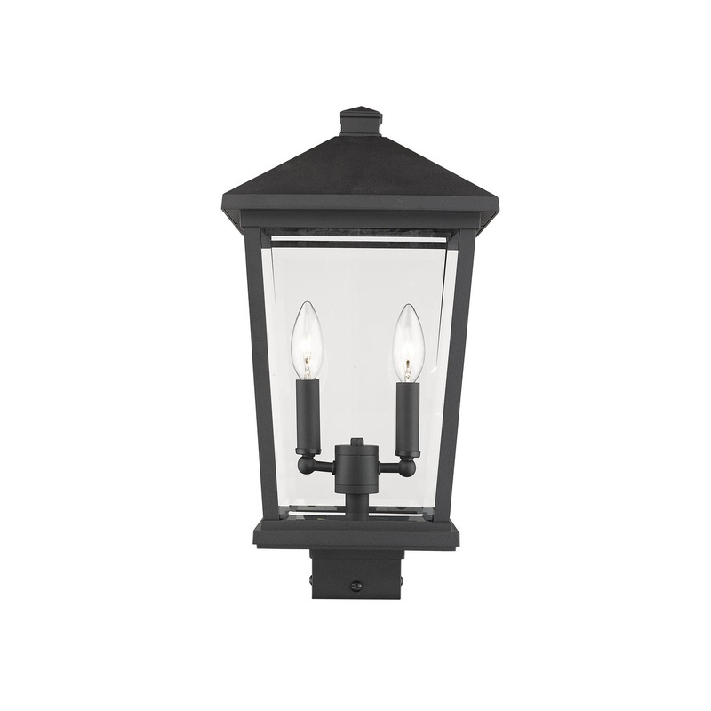 Z-Lite 568PHBS-BK Beacon Two Light Outdoor Post Mount, Black