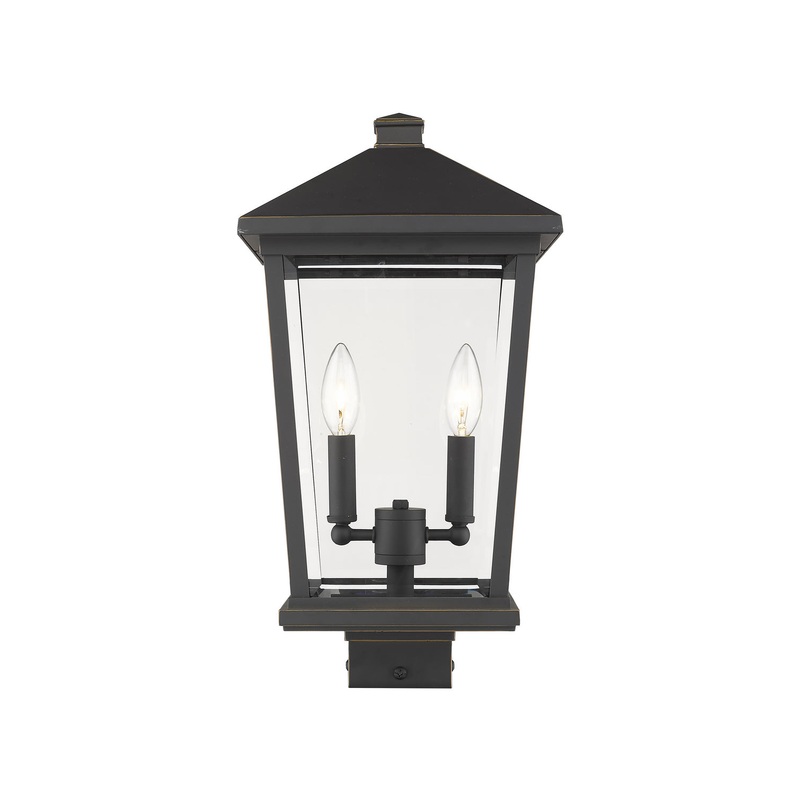 Z-Lite 568PHBS-ORB Beacon Two Light Outdoor Post Mount, Oil Rubbed Bronze