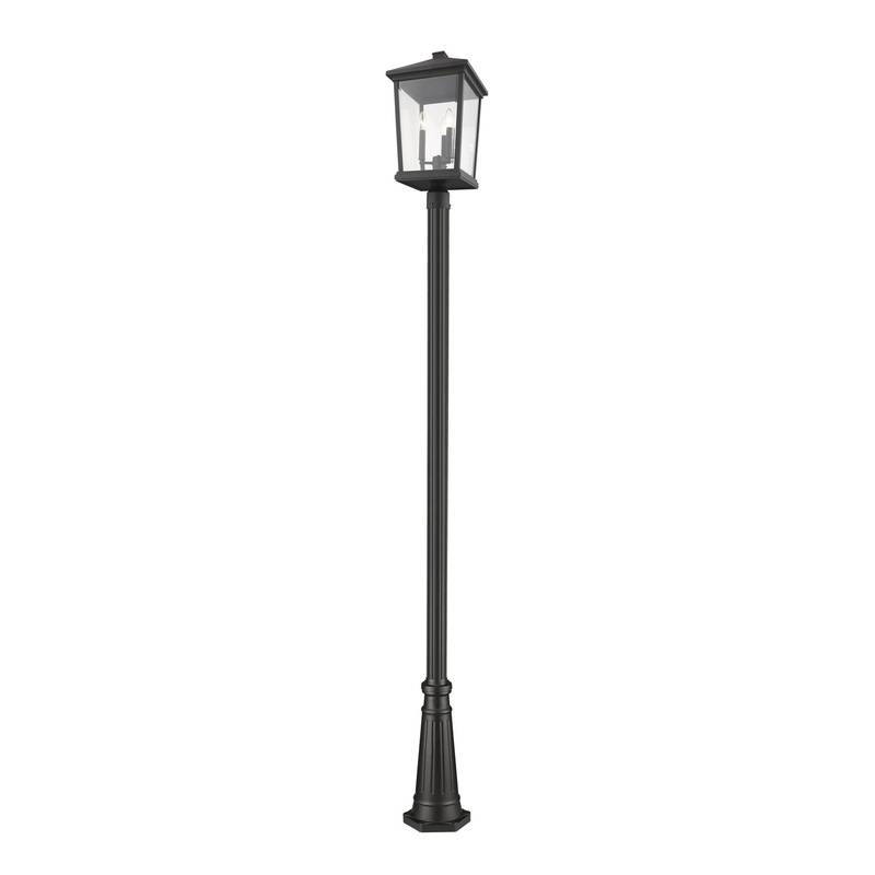 Z-Lite 568PHXLR-519P-BK Beacon Three Light Outdoor Post Mount, Black