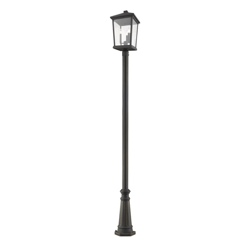 Z-Lite 568PHXLR-519P-ORB Beacon Three Light Outdoor Post Mount, Oil Rubbed Bronze