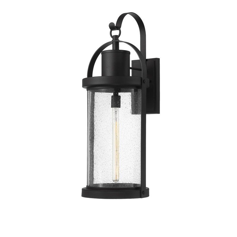 Z-Lite 569XL-BK Roundhouse One Light Outdoor Wall Sconce, Black
