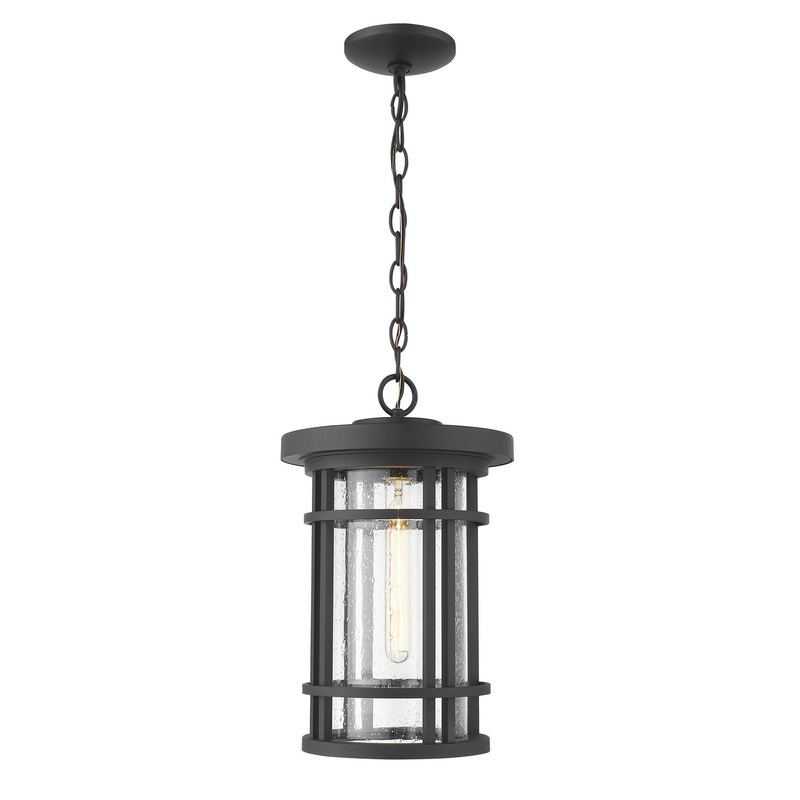 Z-Lite 570CHB-BK Jordan One Light Outdoor Chain Mount Ceiling Fixture, Black