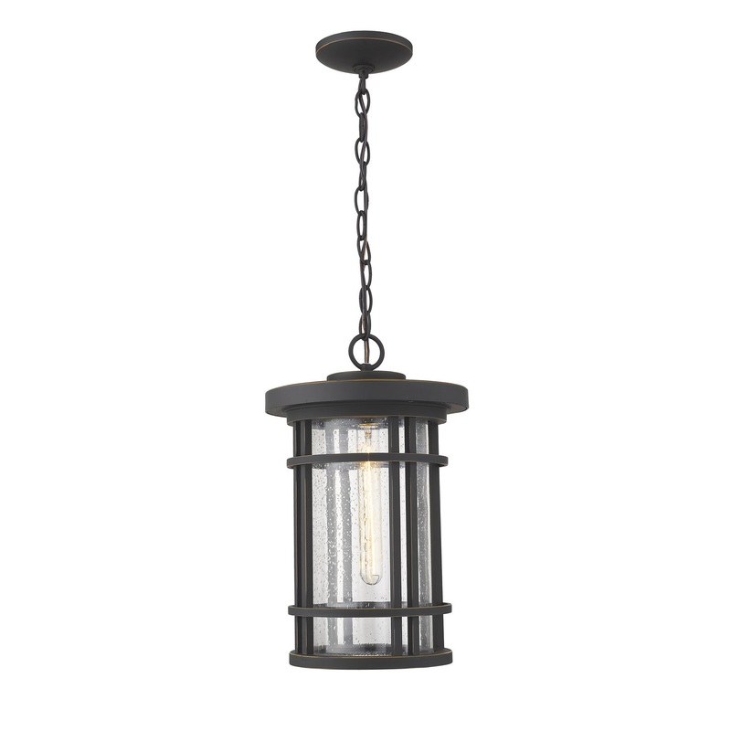 Z-Lite 570CHB-ORB Jordan One Light Outdoor Chain Mount Ceiling Fixture, Oil Rubbed Bronze