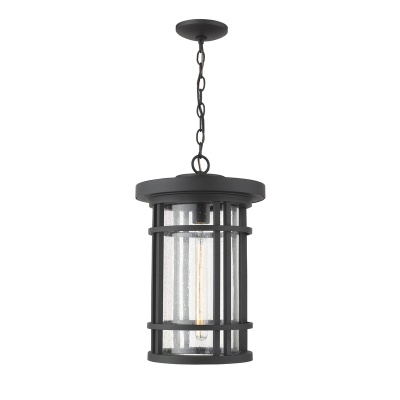 Z-Lite 570CHXL-BK Jordan One Light Outdoor Chain Mount Ceiling Fixture, Black