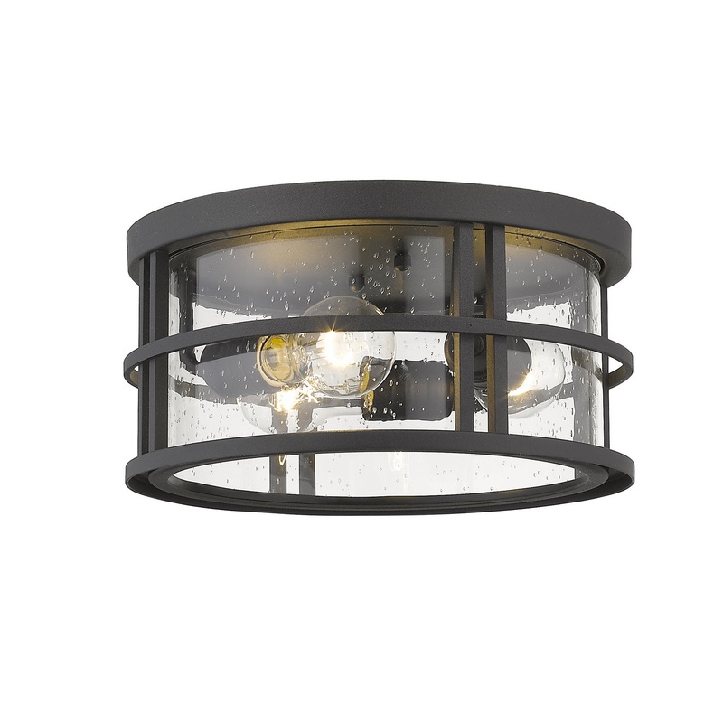 Z-Lite 570F-BK Jordan Three Light Outdoor Flush Mount, Black