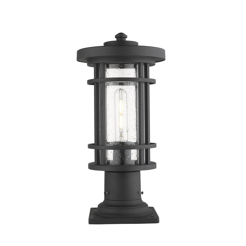 Z-Lite 570PHM-533PM-BK Jordan One Light Outdoor Pier Mount, Black