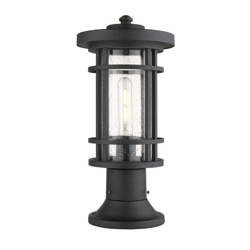 Z-Lite 570PHM-553PM-BK Jordan One Light Outdoor Pier Mount, Black