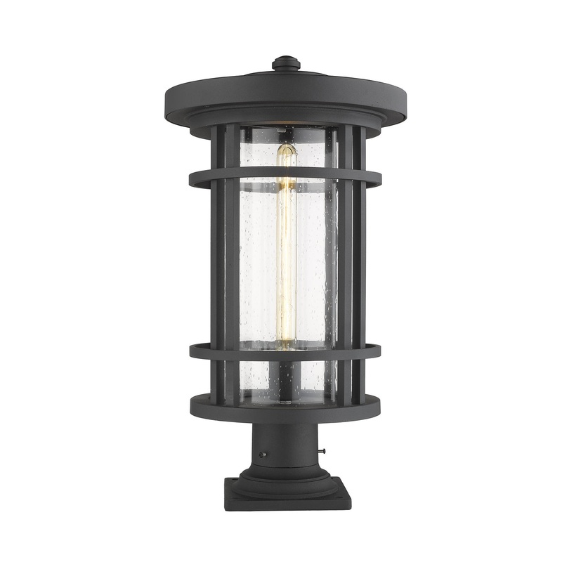 Z-Lite 570PHXL-533PM-BK Jordan One Light Outdoor Pier Mount, Black