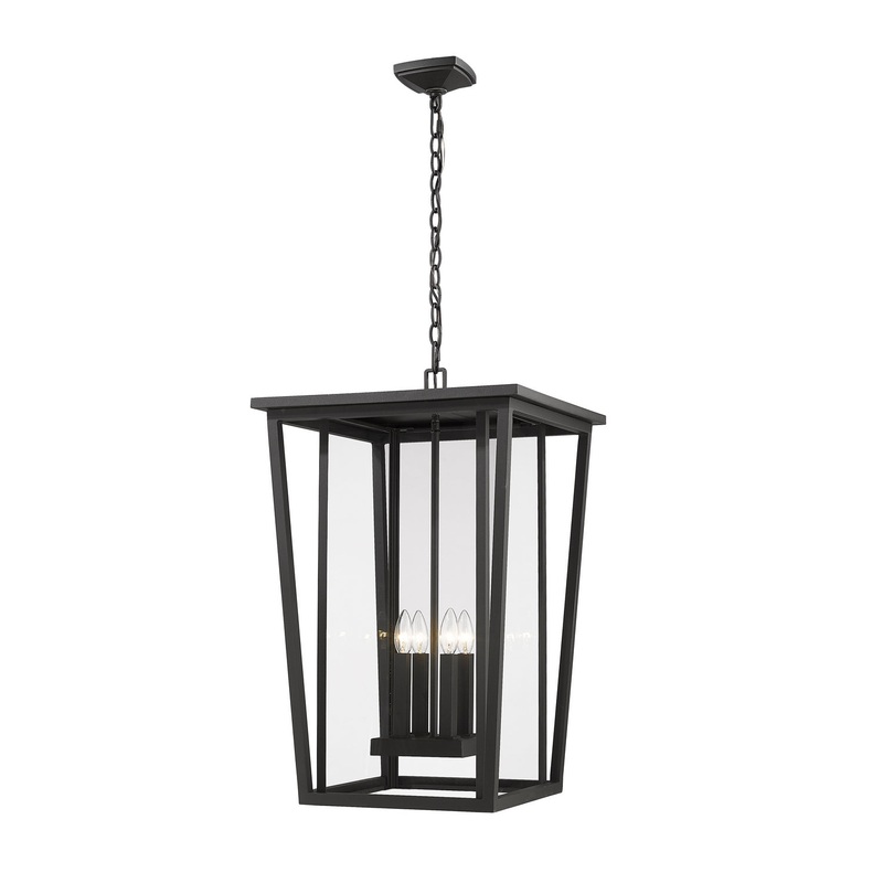 Z-Lite 571CHXXL-BK Seoul Four Light Outdoor Chain Mount, Black