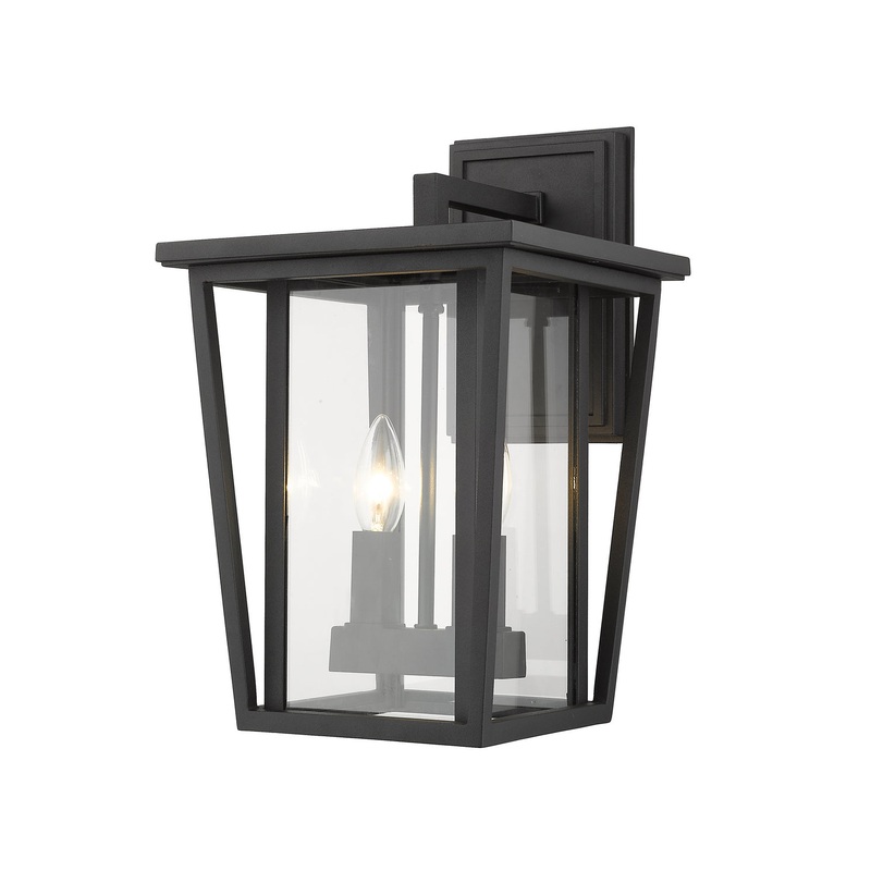 Z-Lite 571M-BK Seoul Two Light Outdoor Wall Sconce, Black