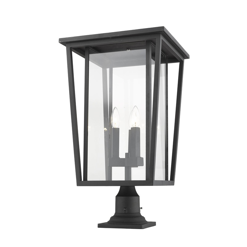 Z-Lite 571PHXLR-533PM-BK Seoul Three Light Outdoor Pier Mount, Black