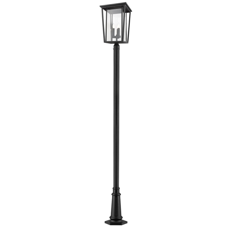Z-Lite 571PHXLR-557P-BK Seoul Three Light Outdoor Post Mount, Black