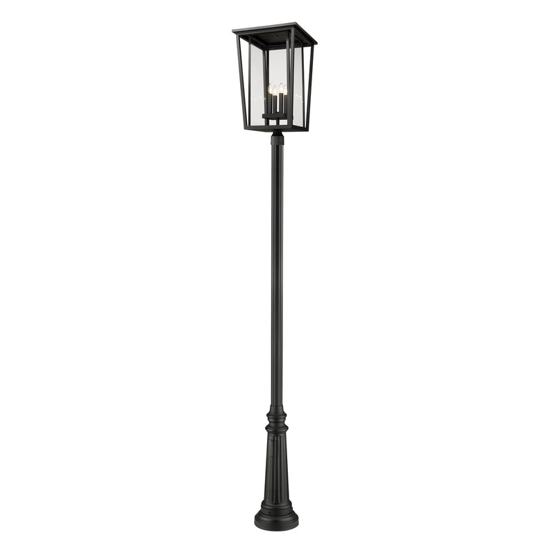 Z-Lite 571PHXXLR-511P-BK Seoul Four Light Outdoor Post Mount, Black