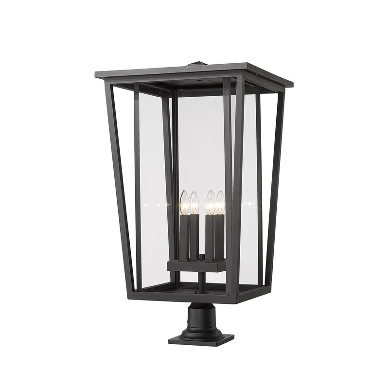 Z-Lite 571PHXXLR-533PM-BK Seoul Four Light Outdoor Pier Mount, Black