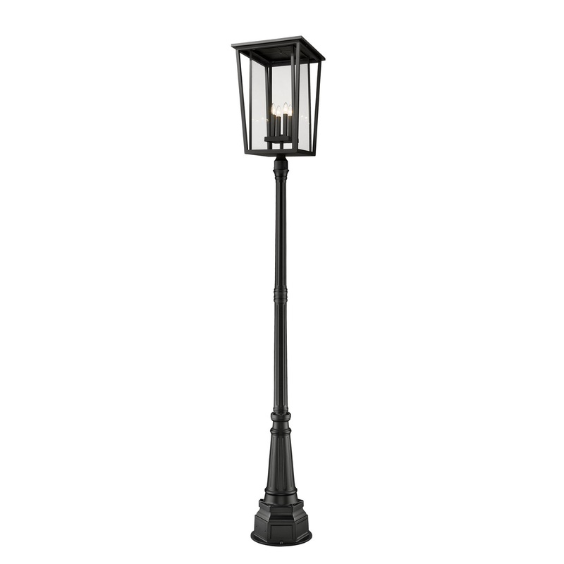 Z-Lite 571PHXXLR-564P-BK Seoul Four Light Outdoor Post Mount, Black