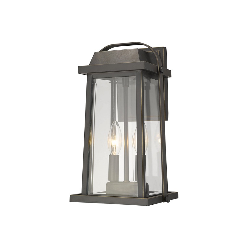 Z-Lite 574M-ORB Millworks Two Light Outdoor Wall Sconce, Oil Rubbed Bronze