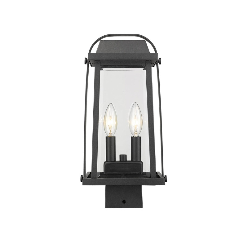 Z-Lite 574PHMS-BK Millworks Two Light Outdoor Post Mount, Black