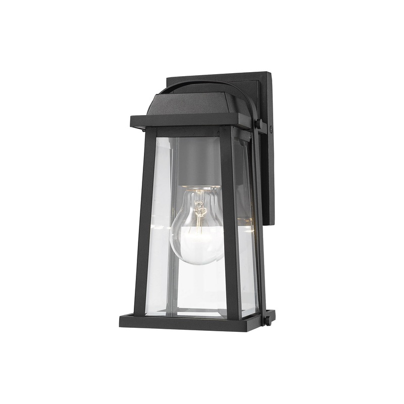 Z-Lite 574S-BK Millworks One Light Outdoor Wall Sconce, Black