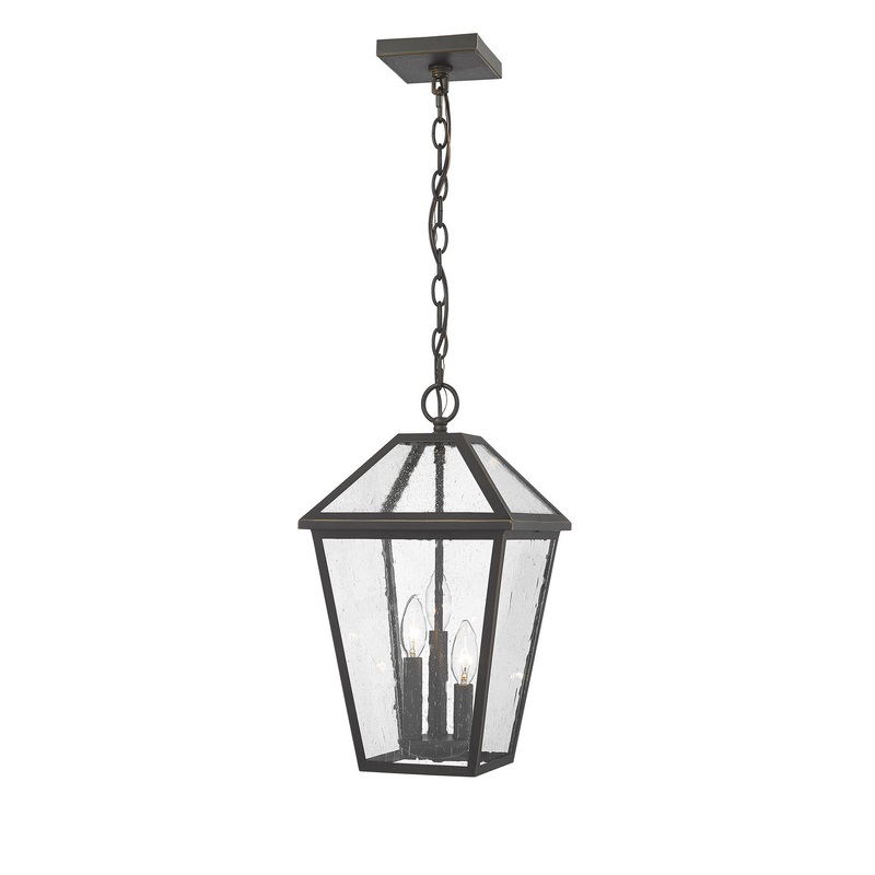 Z-Lite 579CHB-ORB Talbot Three Light Outdoor Chain Mount Ceiling Fixture, Oil Rubbed Bronze