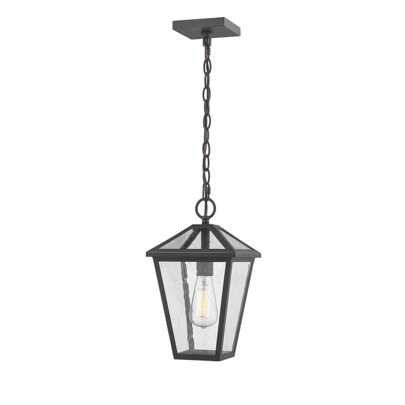 Z-Lite 579CHM-ORB Talbot One Light Outdoor Chain Mount Ceiling Fixture, Oil Rubbed Bronze