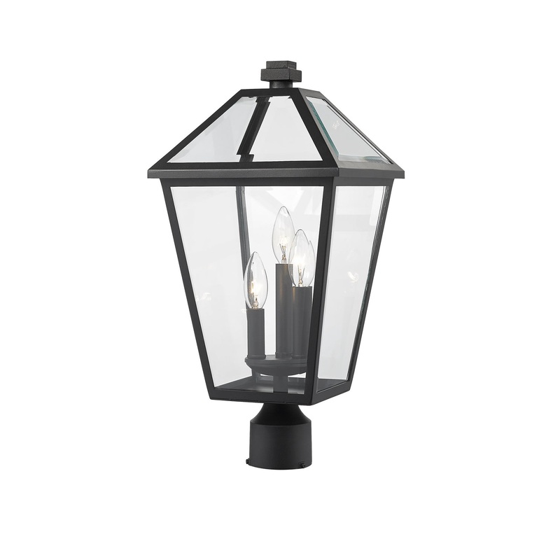 Z-Lite 579PHBR-BK Talbot Three Light Outdoor Post Mount, Black