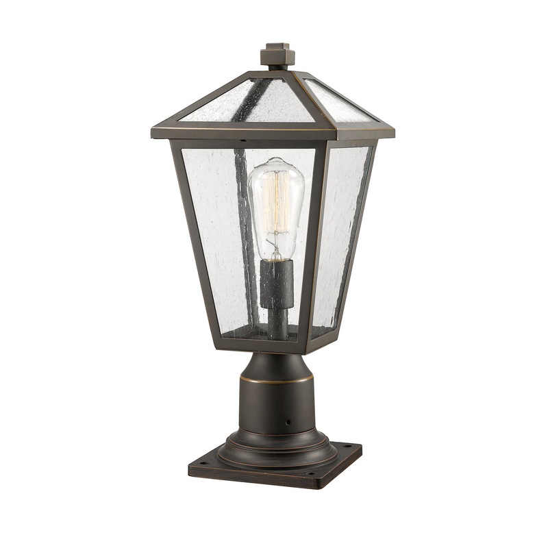 Z-Lite 579PHMR-533PM-ORB Talbot One Light Outdoor Pier Mount, Oil Rubbed Bronze