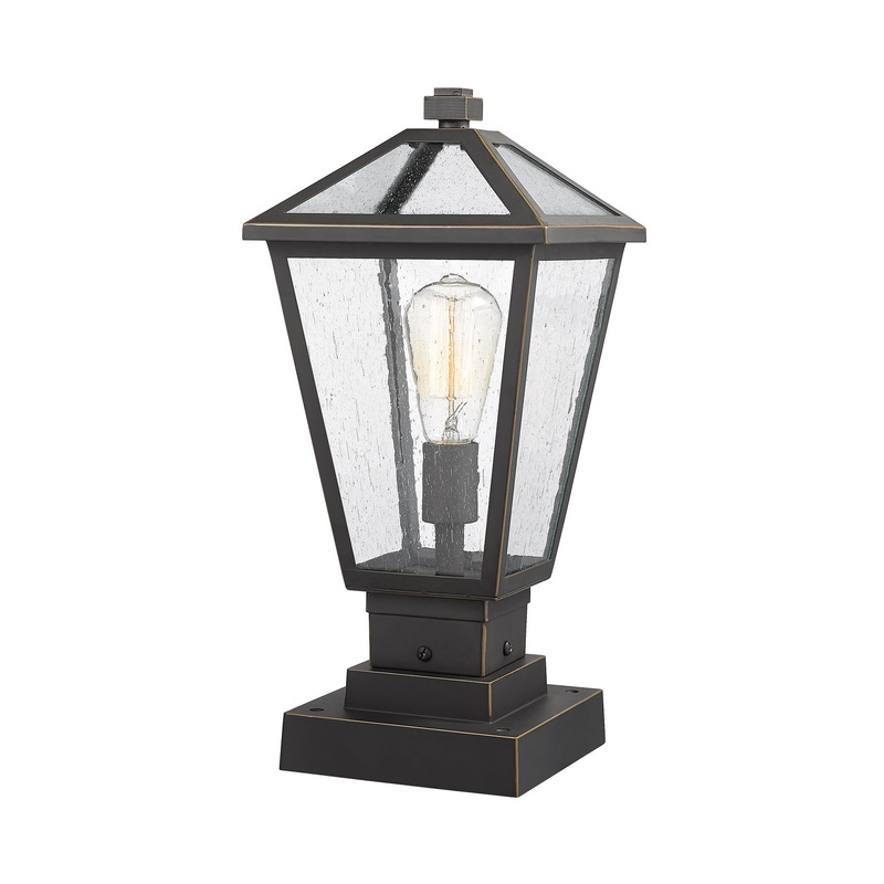 Z-Lite 579PHMS-SQPM-ORB Talbot One Light Outdoor Pier Mount, Oil Rubbed Bronze