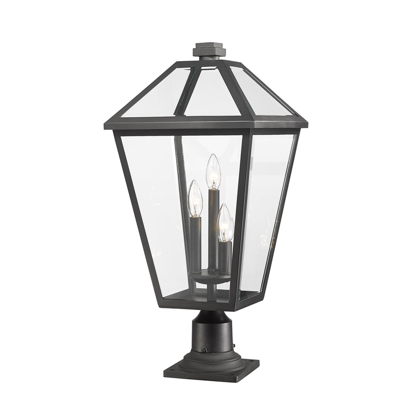 Z-Lite 579PHXLR-533PM-BK Talbot Three Light Outdoor Pier Mount, Black