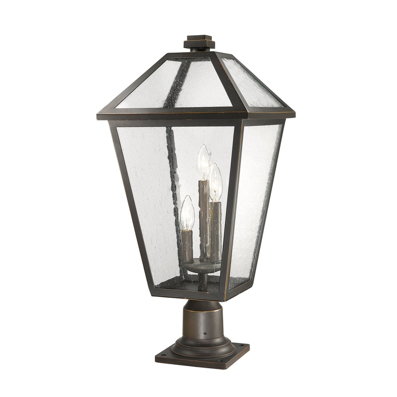 Z-Lite 579PHXLR-533PM-ORB Talbot Three Light Outdoor Pier Mount, Oil Rubbed Bronze