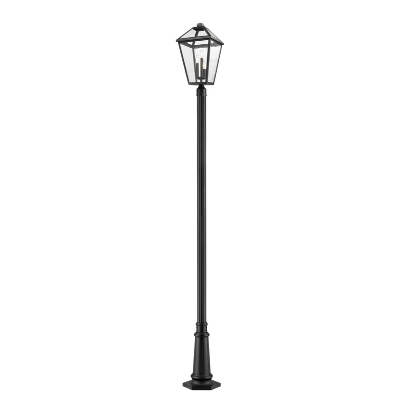 Z-Lite 579PHXLR-557P-BK Talbot Three Light Outdoor Post Mount, Black