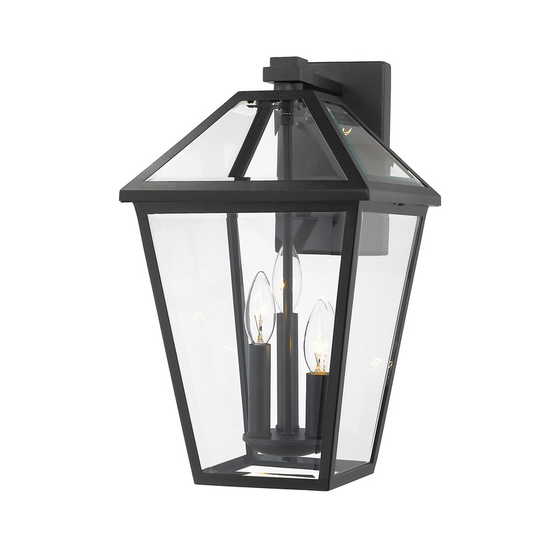 Z-Lite 579XL-BK Talbot Three Light Outdoor Wall Sconce, Black