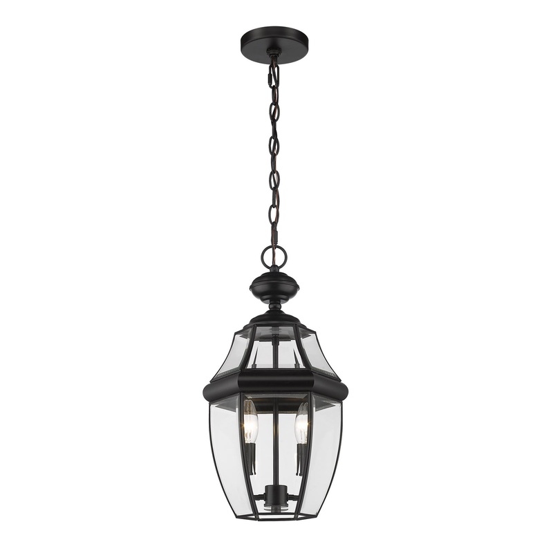 Z-Lite 580CHM-BK Westover Two Light Outdoor Chain Mount Ceiling Fixture, Black