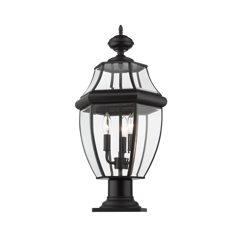 Z-Lite 580PHB-533PM-BK Westover Three Light Outdoor Pier Mount, Black