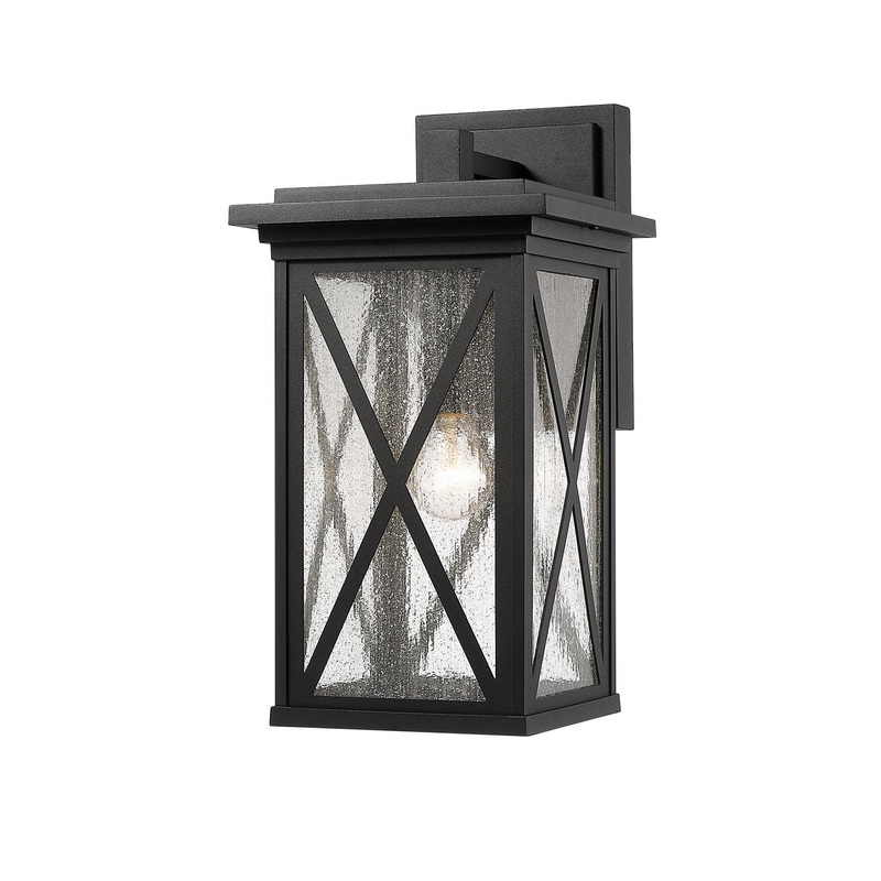 Z-Lite 583B-BK Brookside One Light Outdoor Wall Sconce, Black