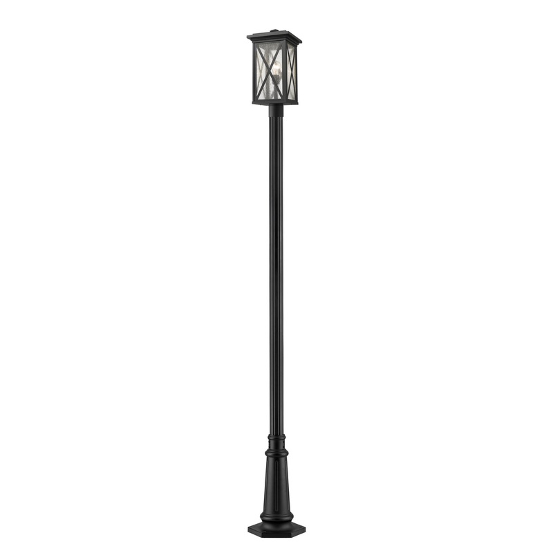 Z-Lite 583PHBR-557P-BK Brookside One Light Outdoor Post Mount, Black