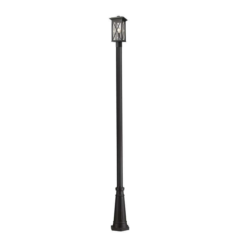 Z-Lite 583PHMR-519P-BK Brookside One Light Outdoor Post Mount, Black
