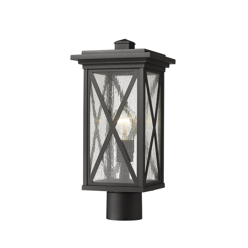 Z-Lite 583PHMR-BK Brookside One Light Outdoor Post Mount, Black