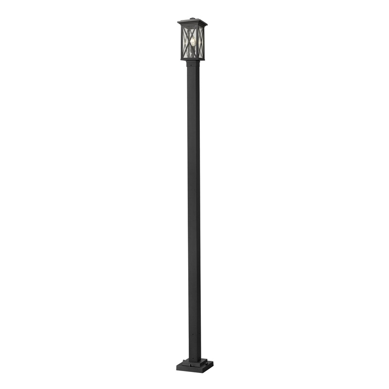 Z-Lite 583PHMS-536P-BK Brookside One Light Outdoor Post Mount, Black