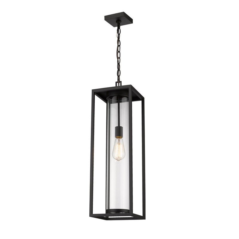 Z-Lite 584CHB-BK Dunbroch One Light Outdoor Chain Mount Ceiling Fixture, Black