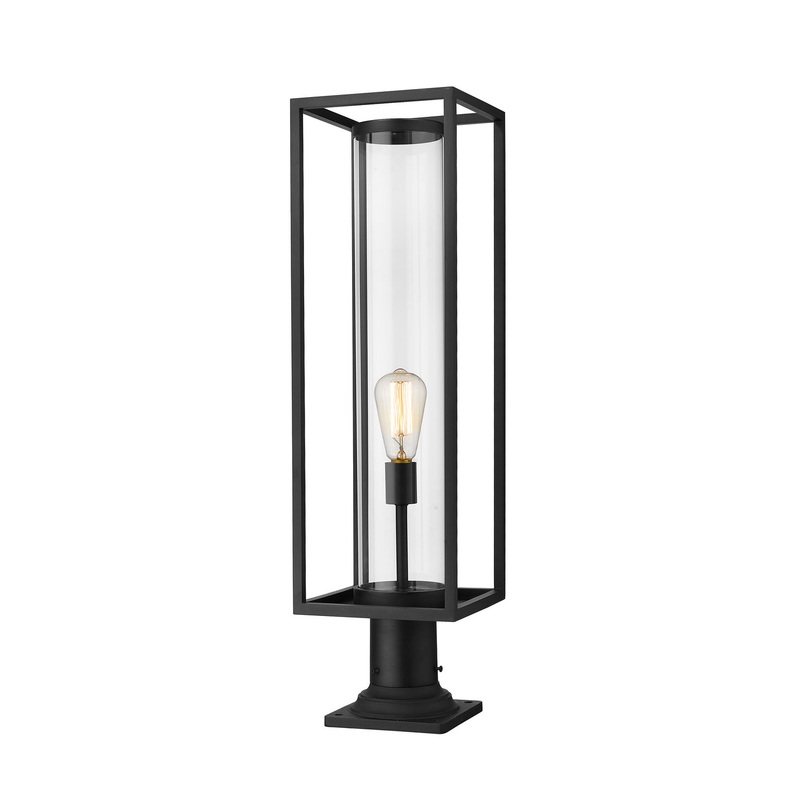 Z-Lite 584PHBR-533PM-BK Dunbroch One Light Outdoor Pier Mount, Black